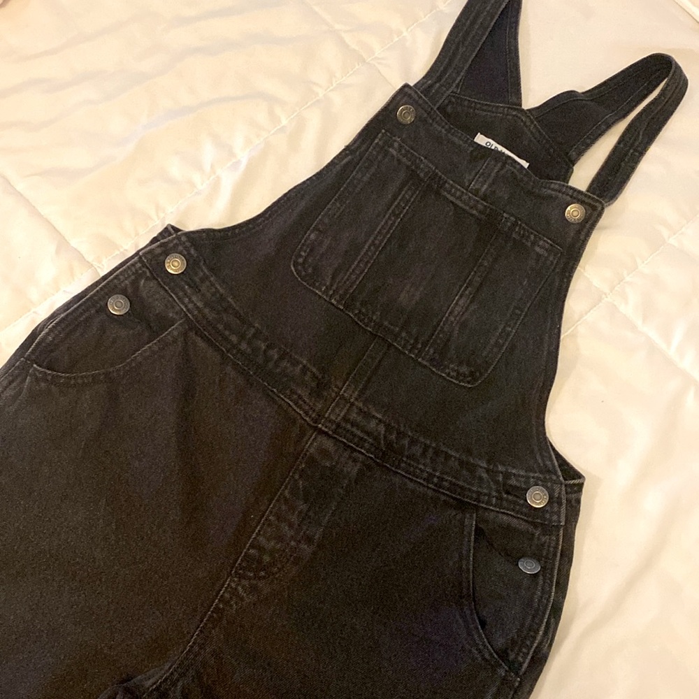 Old Navy Black Denim Overalls